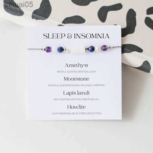 Bracciale di supporto per il sonno con perline |Regalo per alleviare l'ansia, supporto per il sonno, braccialetto calmante in cristallo con cordino di seta naturale, regalo per lei YQ240226