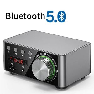 Amplificador mini áudio hifi bluetooth 5.0 potência classe d amplificador tpa3116 amplificador digital 50w * 2 áudio doméstico carro marinho usb/aux in