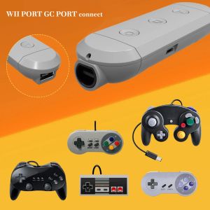 GameCube/Wii/NES/SNES Classic Controller用の強力なポータブルワイヤレスBluetoothアダプターのGamePads Nintend Switch用クラシックコントローラーおよびPC用