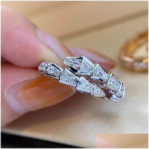 Band Rings Jewelry Drop Drop Drop Eropean e American Versatile Creative Snake Bone Temperamento