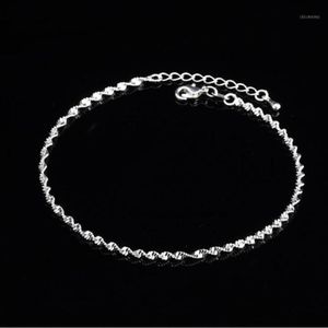 Moda ed tessuto catena per le donne cavigliera in argento sterling 925 braccialetto cavigliere per le donne gioielli piede cavigliera su foot1274v