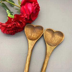 Spoons Japanese Tableware Wooden Loving Heart Spoon Kitchen Dessert Coffee Stirring Cooking Tools