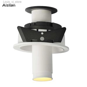 Downlights Aisilan wpuszczone w światło regulacyjne Regulowane kąta wiązki Bezpoślizg 7W CRI 97 Focus Directional Downlight for Living Room Wystawa YQ240226