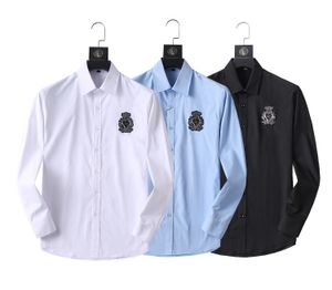 Lüks dekorasyonbrand gömlek tasarımcısı erkek elbise gömleği, lüks ince fit ipek tişört, uzun kollu, gündelik iş kıyafetleri, ekose marka 8 stilleri m-3xl