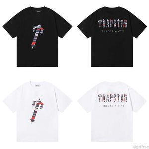 Designer Shirt Trapstar London Red Camo Letter Printing Pure Cotton Double Yarn Short Sleeve T-shirt Mens and Womens Street Fashion B3KZ DTEB