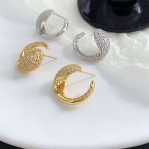 Kolczyki projektant dla kobiet 24K Gold Slatated Rhinestones Crystals Kolczyki Kolczyki z cyrkonią Foxtail Kolczyki Spersonalizowane kobiece wesela imprezowe