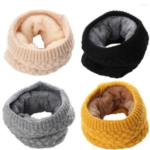 Berets 1Pc Winter Warm Brushed Knit Neck Warmer Circle Go Out Wrap Cowl Loop Snood Shawl Outdoor Ski Climbing Scarf For Men Women