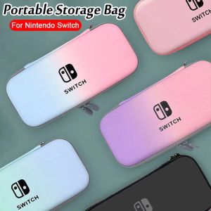 Väskor Macaron Gradient Color Storage Bag For Nintendo Switch Game Console Travel Carrying Pouch Protective Case NS JoyCon Box Cover