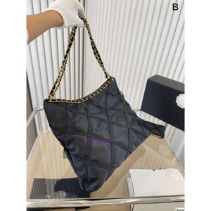 Tygväska Designer svart guld Big Bag Chaneles Chain Canvas Oxford Nylon Butot Bag Kvinna 22 Small Checkered Handbag Tide