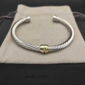 5mm dy pulseira cabo pulseiras designer de luxo jóias mulheres homens prata ouro pérola cabeça x em forma de punho pulseira david y jóias presente de natal charme o7ly