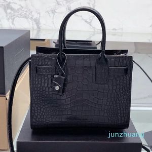 tote bags handbag crossbody shoulder women wallets crocodile grain with lock dust bag black Cross body designer bag sac de jour 26273v