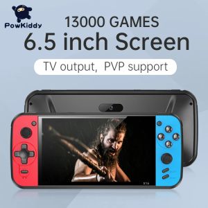 Spelare PowKiddy X16 Portable Retro Handheld Video Game Console Classic Gaming Consoles 6.5 Inch IPS Screen With Tow Controllers Gamepad