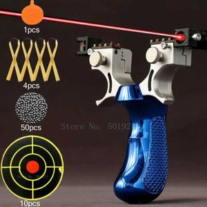 Jakt Slingshots High Precision Slingshot med lasernivå Fast Press Bow Catapult Outdoor Sports Hunt Accessories Sling Shing YQ240226