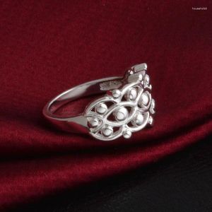 Küme Yüzük Klasik 925 Kişiselleştirilmiş Moda Kız Partisi Düğün Hediyesi Silver Hollow Geniş Sterling Ring Takı