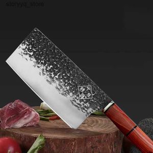 Kök knivar longquan smidd kök kniv hushållsskuren kniv gammal kök knivar köttskivkniv ultrasnabb och skarp TB9195 Q240226