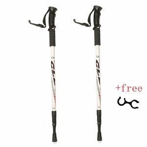 2Pcs/pair 135CM Aluminum Outdoor Hiking Anti Shock Walking Sticks Telescopic Trekking Climbing Poles Ultralight Walking Canes 240220