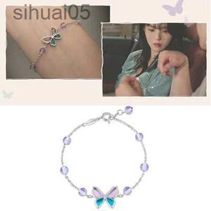 Frisado Han So Hee No entanto drama pedra borboleta pulseira estilo coreano jóias de cristal de alta qualidade para mulheres meninas YQ240226