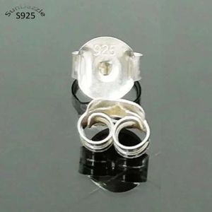 Back Genuine Real Pure Solid Sterling Sier Earring Stopper Safety Backs Large Size Earring Plugs Jewelry Component