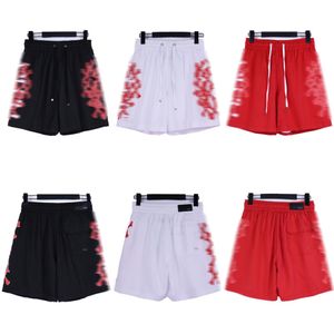 Men's designer shorts European and American fashion brand hip-hop sports and leisure basketball shorts summer breathable bone print lace up capris
