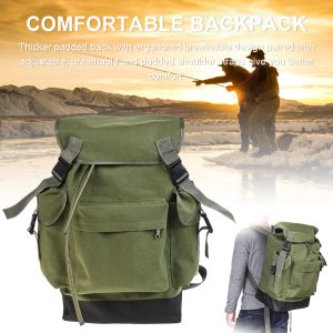 Väskor 70L Army Green Fishing Gear Bag Stor kapacitet utomhus ryggsäck för campingjakt klättring utomhus vandringsåtkomst