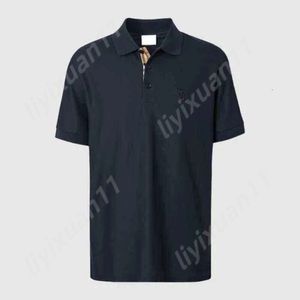 Burbery Shoe Masculino Camisetas Burbery European Station Designer Burbery para Homem Camisa Polo Casual Mens Clássico Cor Sólida TB Verão B Curto Burbery para Homem Camisa 3859