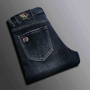 Designer Mens Jeans G Dubbel Autumn och Winter European Fashion Märke Koreansk version Elastisk Slim Straight Tube High-end tvättad 28-34 36 38