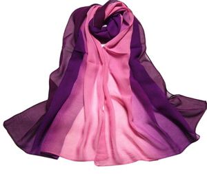 Hela Feitong Fashion Lady Gradient Color Long Wrap Sacrf Women Summer Shawl Chiffon Scarf Beach Scarves Foulard Femme7674704