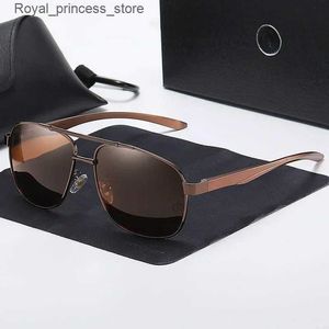 Sunglasses 2024 New Mercedes Benz Sunglasses for Mens Metal Square Frame Polarised UV Protection Glasses Driving Travel Gafas De Sol Hombr Q240226