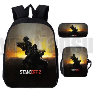 Backpack New Daily Pack Bag 3D Print Standoff 2 Schoolbags Shooting Game Backpack Men Women Anime Harajuku Teenager Laptop Bag 3 Pcs/set