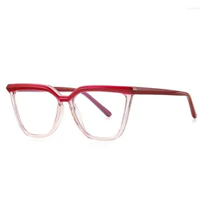 Montature per occhiali da sole 54mm Poligono Cat Eye Occhiali da donna Cornice Moda Trasparente Anti-Blu-Ray Lenti Occhiali da uomo Ottica Doppio colore 2160