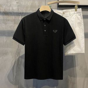 Men Polo T Shirt Wysokiej jakości męskie polo wysokiej klasy koszulka letnia moda oddychająca na krótko-rękawowe klapy swobodny czysty bawełniany top koszula