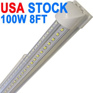 Apparecchio singolo integrato LED T8, 8 piedi 10.000 lm, bianco super brillante 6500 K, luce LED da negozio 144 W, luce da soffitto e da incasso per garage elettrico con filo crestech