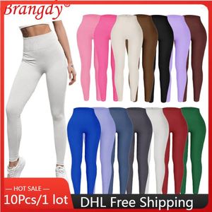 Calças femininas 10pcs itens a granel atacado lotes rosqueados exercício collants longos sem costura yoga mulheres sexy calças esportivas b12925