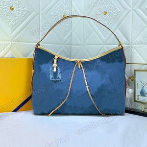 Denim sacola carryall mm bolsa de ombro médio bolsa de alta qualidade lona couro moda designer saco de viagem bolsa de embreagem carteira