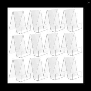 Smyckespåsar 12 Pack Acrylic Book Stand Clear Holder Liten Display for Books Pos Brochures Tabletter