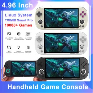 Spelare Trimui Smart Pro Handheld Game Console 4,96 tum HD -skärmvideospelkonsol Open Source Linux System Pocket Retro Game Console