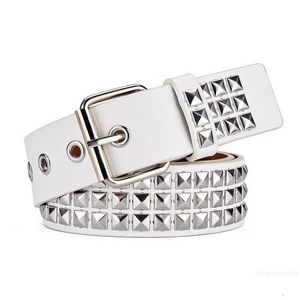 Designer New Square Bead Rivet Belt Metal Pyramid Belt Men And Women Punk Hardware Jeans Belt Designer Belt Woman Belts3.3cm designerUP3Z