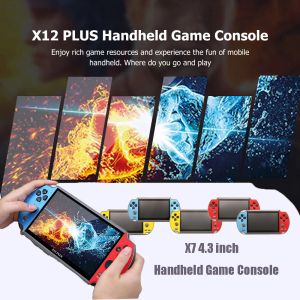 Gracze x12 plus x7 Handheld Console 7.1 -calowy ekran HD Przenośny retro gracz wideo Buildin 10000+ klasycznych gier 16G pamięć