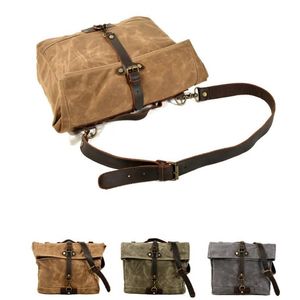 Bolsa de lona de cera à prova d'água para ciclismo, retrô, mensageiro, casual, motocicleta, masculina, bolsa de ombro, locomotiva, feminina, pacote lateral, pobre311k