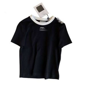 Kanaldesigner Knitwear Luxury Fashion for Women Knits Tees Hangtag Brodered Female Internet Celebrity Style Simple Summer T-shirt