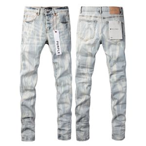 Lila märke jeans för män kvinnor byxor lila jeans sommarhål Hight kvalitet broderi lila jean denim byxor mens lila 5738