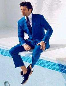 Suits New 2023 Latest Coat Pant Designs Royal blue Suit Custom Groom Blazer Men Suits Slim Fit Terno(Jacket+Pants)