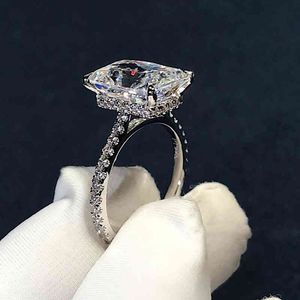 Vintage Radiant Cut 3ct Lab Diamond Ring 925 STERLING Gümüş Bijou Engagement Wedding Band Kadınlar Gelin Partisi Jewelry2559