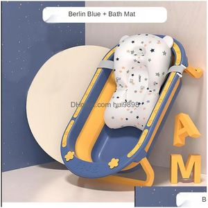 Bathing Tubs Seats Portable Baby Shower Bath Tub Pad Born Safety Security Seat Non-Slip Bathtub Mat Soft Comfort Body Cushion Drop Dhycj