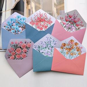 Geschenkpapier, 4 Briefblöcke, 2 Umschläge, Kawaii-Blumen, Briefpapier, Hochzeitseinladung, Nachricht, Notizen, Postkarten, Einband, koreanisches Briefpapier