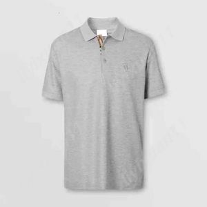 Burbery Shoe Masculino Camisetas Burbery European Station Designer Burbery para Homem Camisa Polo Casual Mens Clássico Cor Sólida TB Verão B Curto Burbery para Homem Camisa 4999