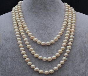 New Arriver White Pearl Jewellery72 inches 78mm Genuine Freshwater Pearl Necklace7795428