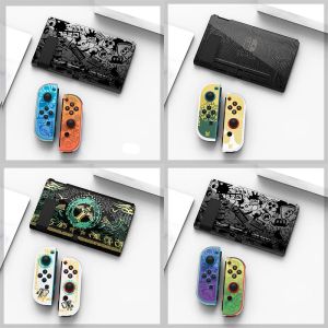 Casos Caixa de plástico rígido para Nintendo Switch Oled Console JoyCon Controller Shell Cartoon Game Backplates Capa Protetora Acessórios