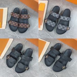 Designer Sommer Hausschuhe Echtes Leder Luxus Sandalen Frau Strand Flache Gürtelschnalle Cartoon Big Head Slipper Mode Dias Männer Hotel Bad Plateauschuhe Größe 45-46