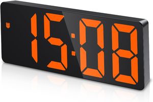 目覚まし時計、寝室のLEDクロック、温度表示付きの電子デスクトップ時計、調整可能な輝度